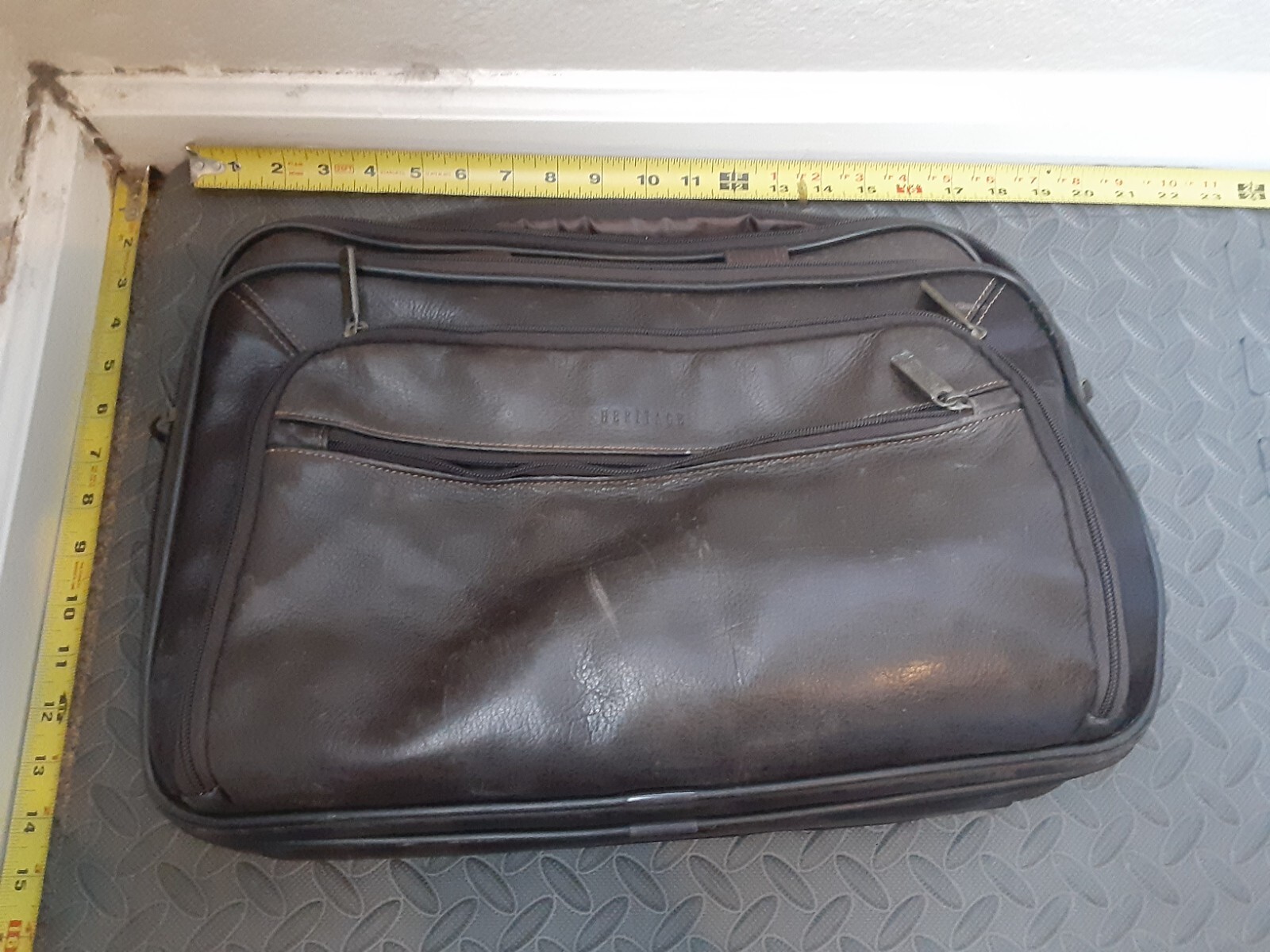 Heritage Brown Leather Briefcase Shoulder tote Bag Style #S196