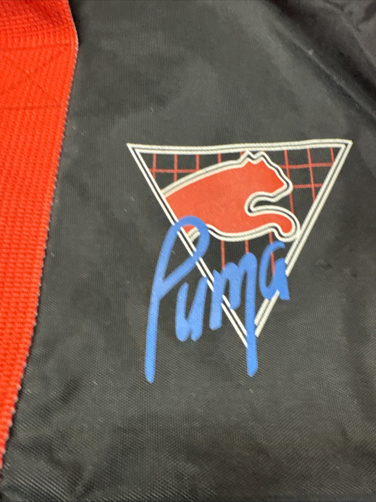 Vintage PUMA 80s Black Red Nylon Bag Excellent RETRO