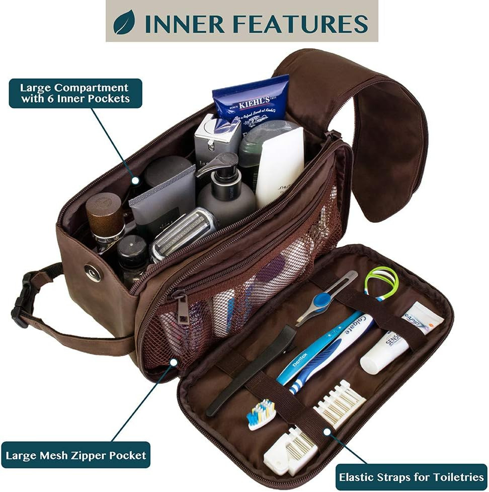 Toiletry Bag for Men, Travel Essentials Shaving Dopp Kit, Travel Bag Toiletries