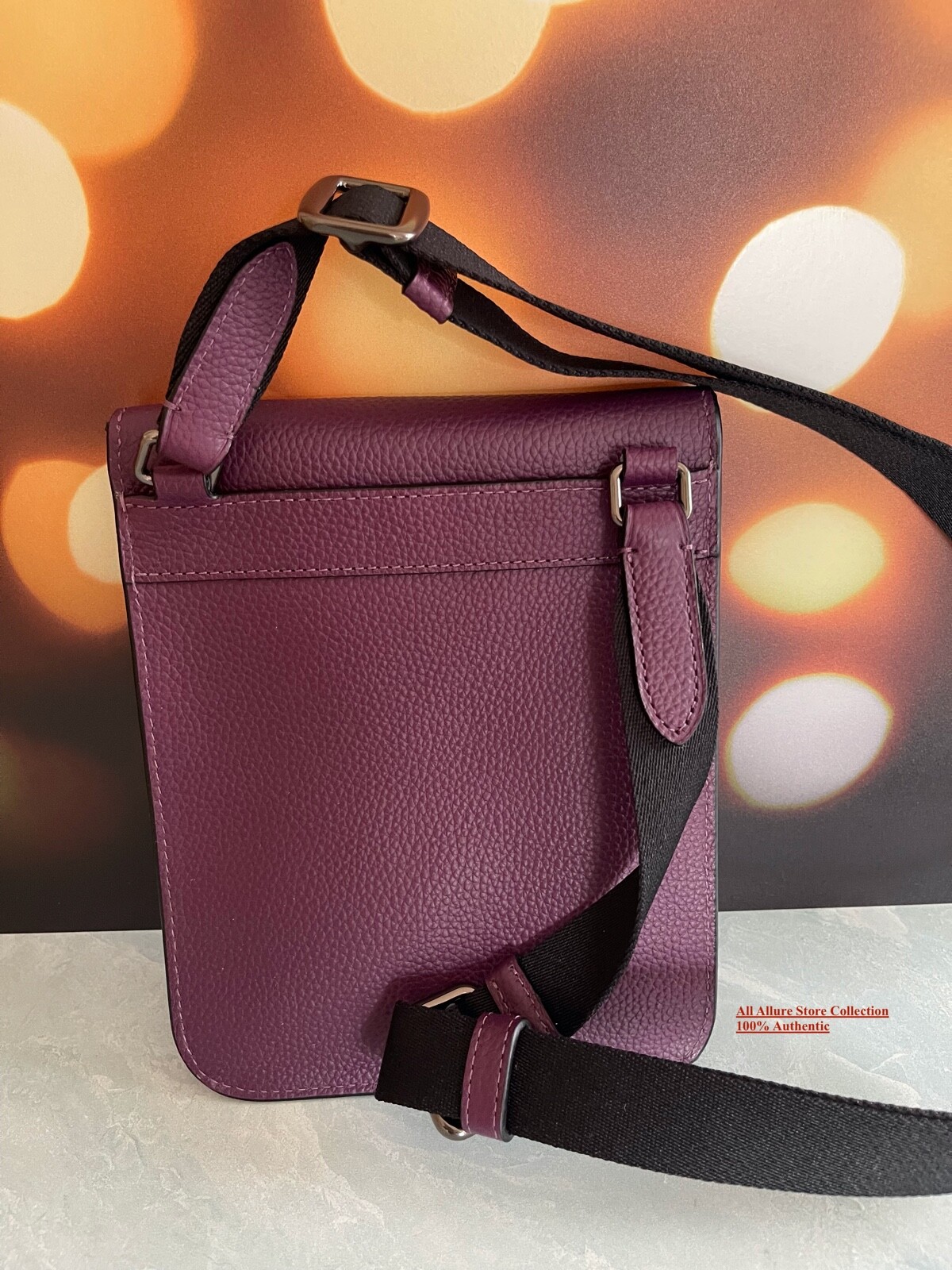 NEW AUTHENTIC COACH MENS LEATHER SMALL HUDSON CROSS BODY BAG #1309 Dark Grape