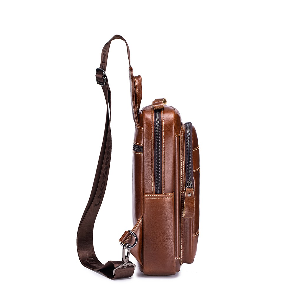 Men’s Genuine Leather Sling Chest Shoulder Bag Crossbody Satchel Backpack New