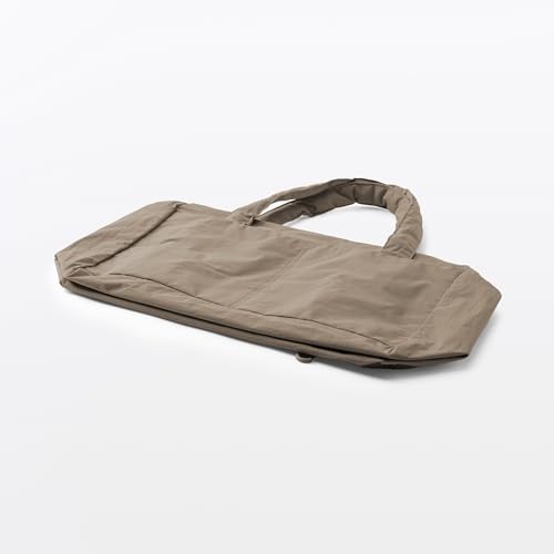 MUJI Recycled Nylon Foldable Boston Bag Travel Luggage Tote Beige from JP