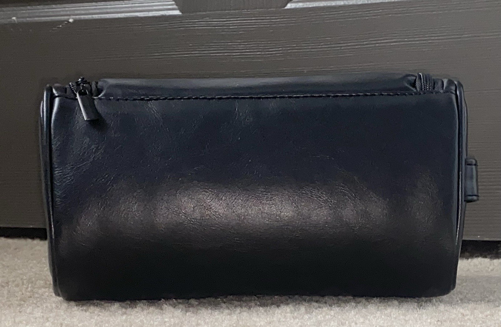 Personalized Black Leather Side Hand-Grip Bag for Unique Carry On Luggage 10×5