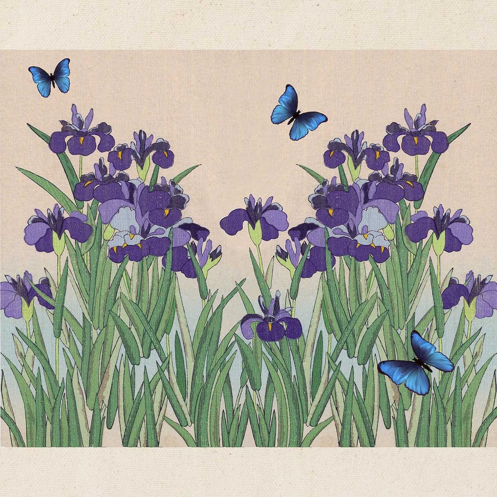 CafePress Japanese Iris & Butterflies Tote Bag (295219698)