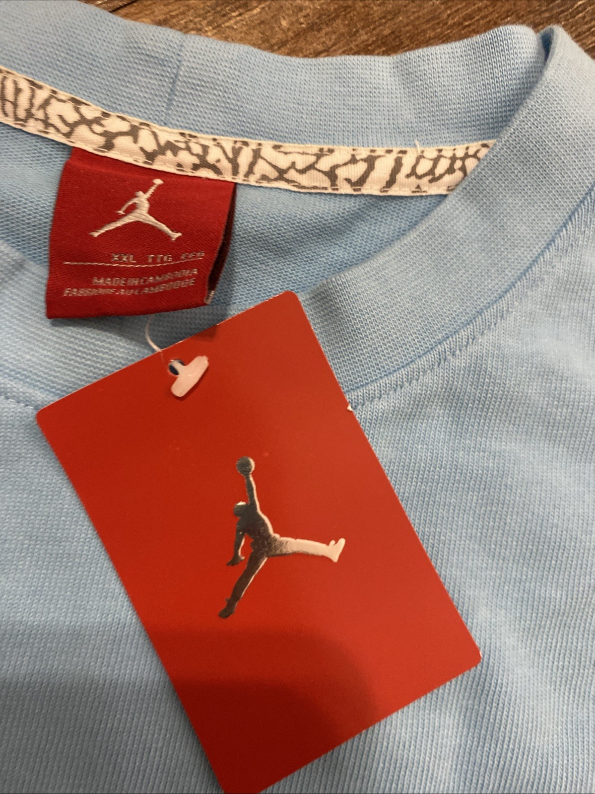 Men’s Air Jordan XL Sky Blue Short Sleeve Athletic Crew Neck Shirt