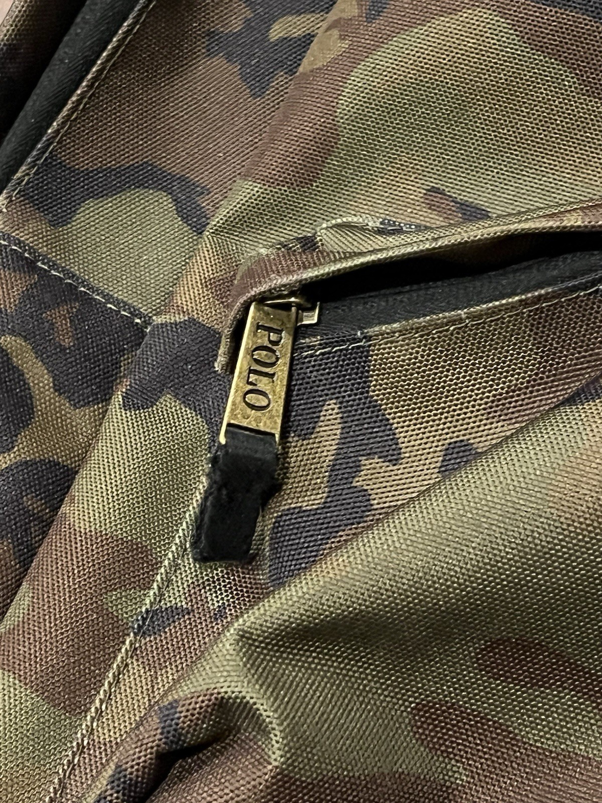 Polo Ralph Lauren Green Black Orange Big Pony Zip Pocket Camo Computer Backpack