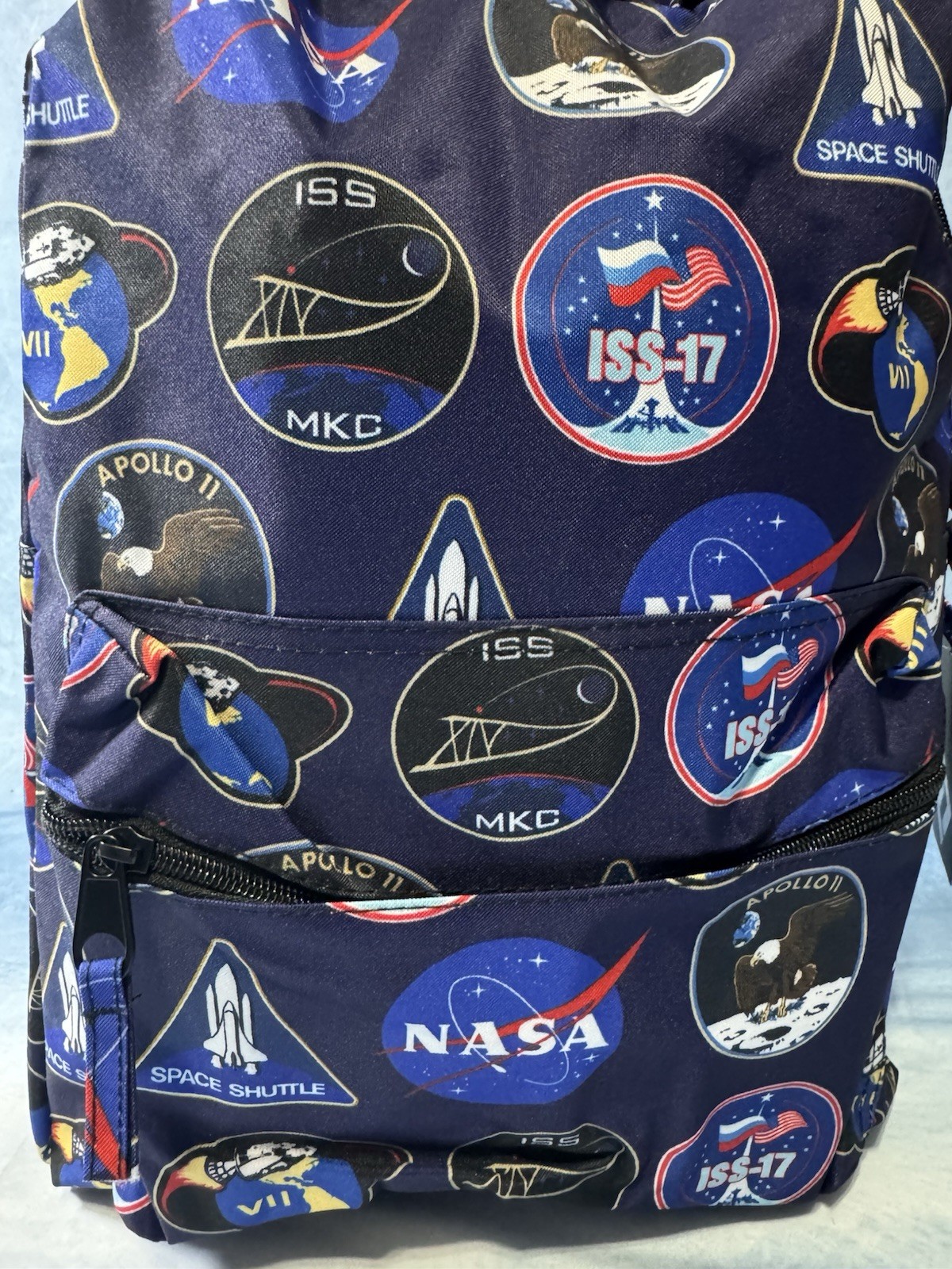 NASA Backpack Bioworld Apollo 11 Space Shuttle Patch Travel Book Bag