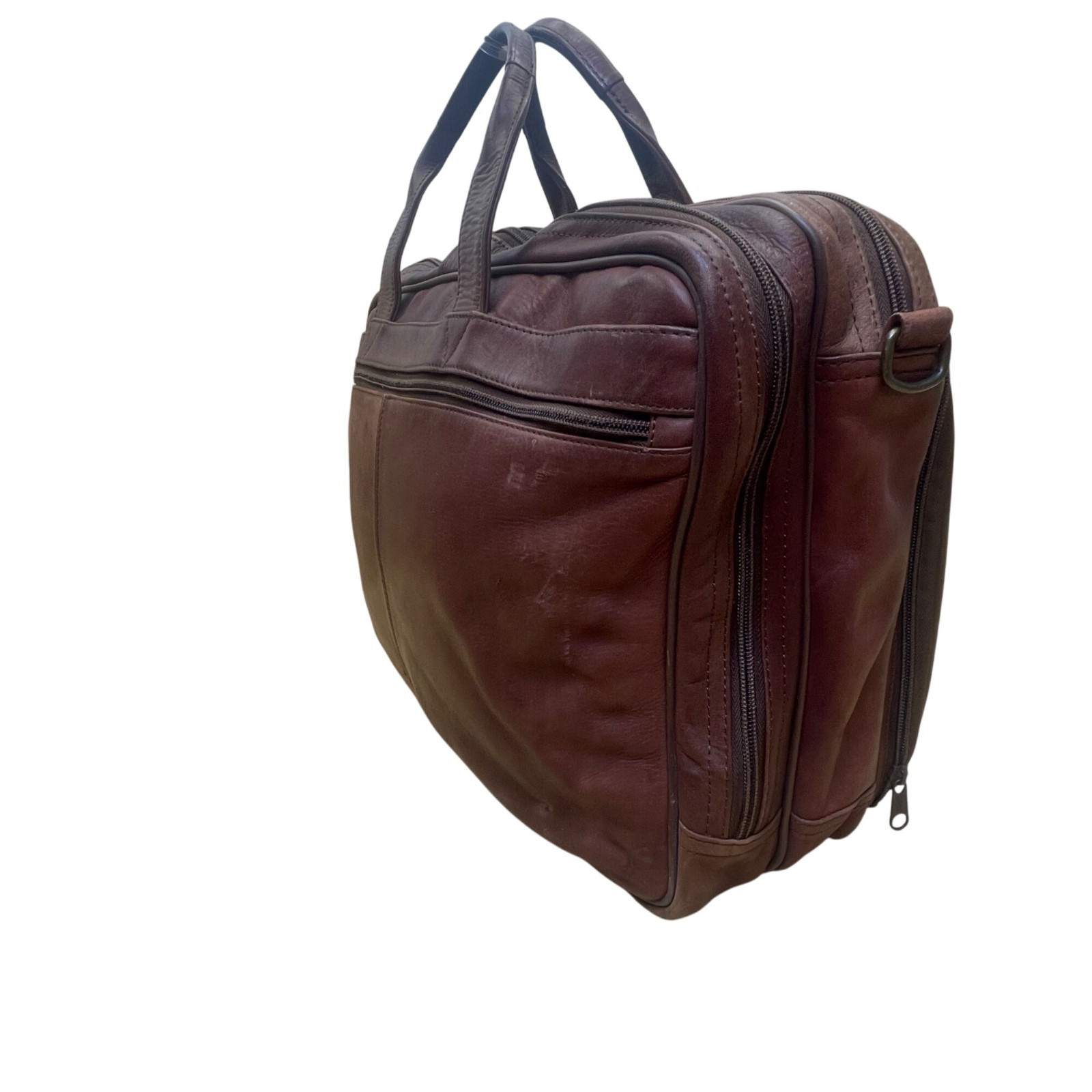 Heritage Men’s Brown Full Grain Leather With Strap & Handles Portfolio Bag