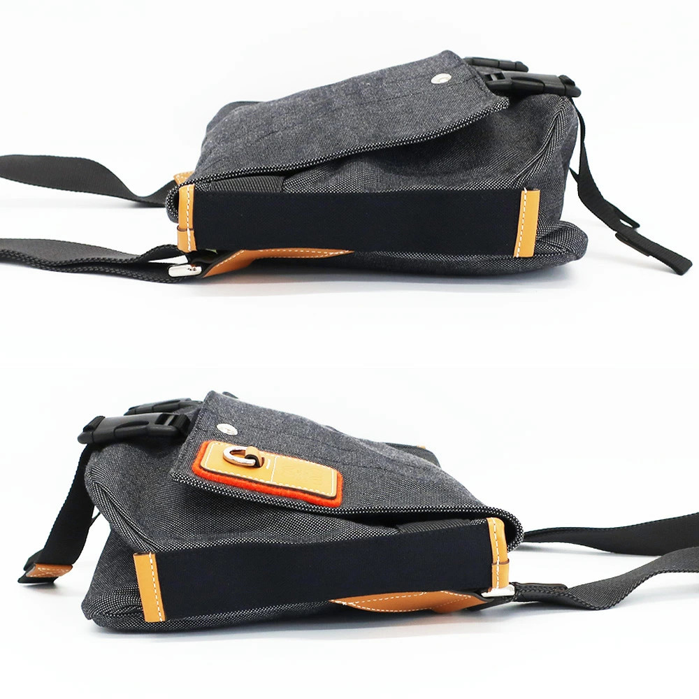 LOEWE Nature Messenger Bag Shoulder Gray Yellow Canvas Leather