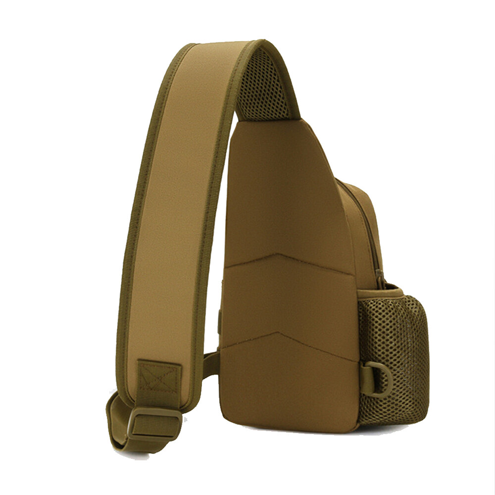Tactical Sling Bag Military Shoulder Bag Assault Pack with Water Bottle Holder