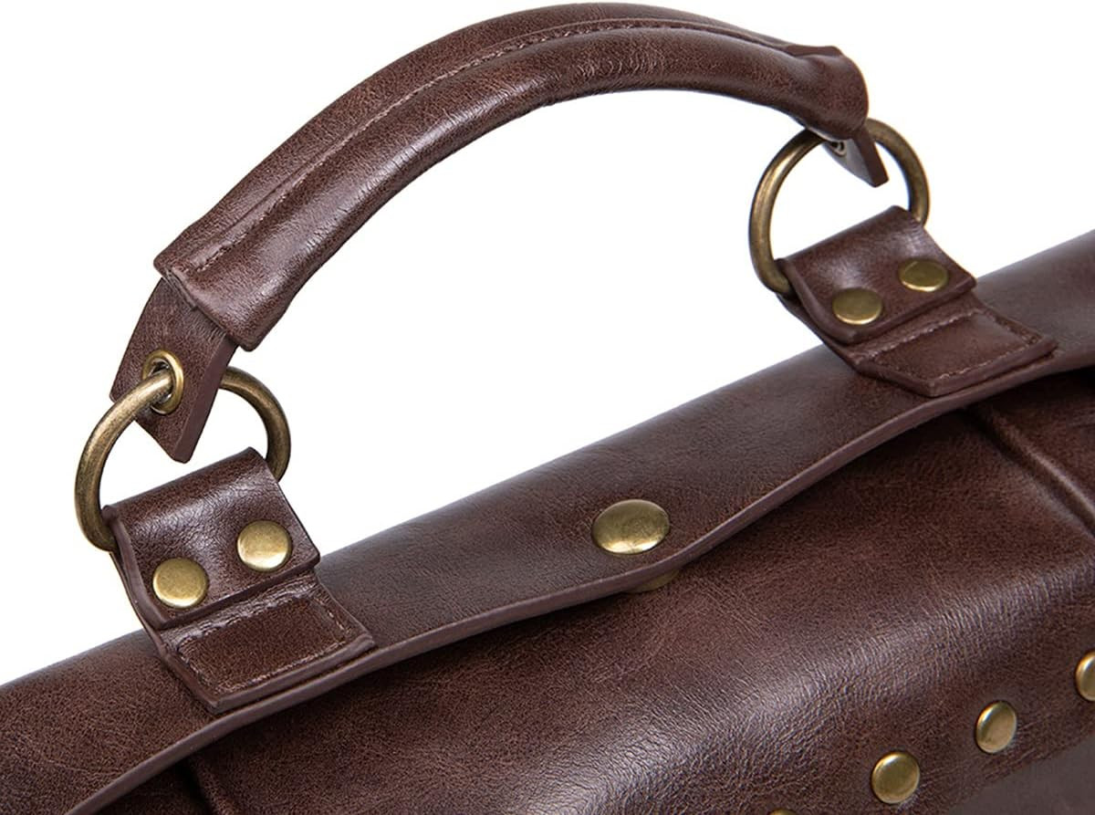 Retro Leather Messenger Bag – Steampunk Gothic Satchel for Women