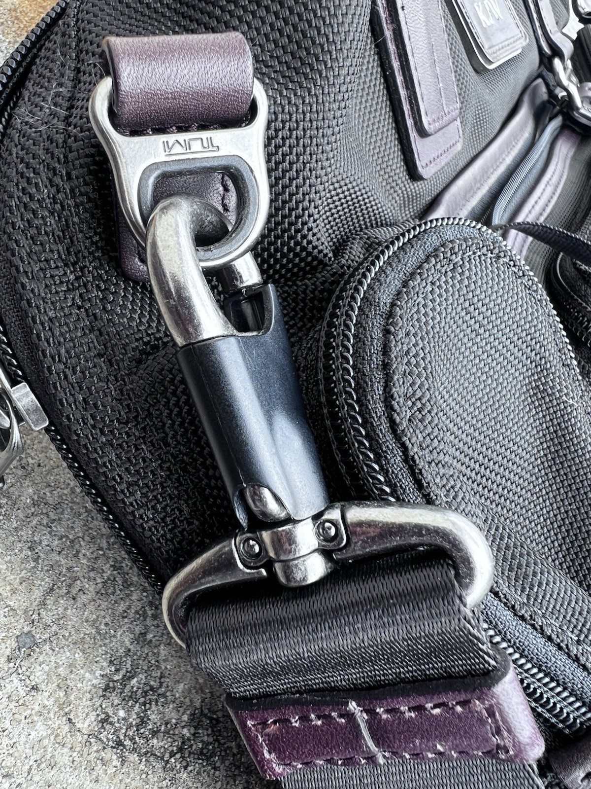TUMI Black/Brown Nylon and Leather Alpha Bravo Brooks Slim Briefcase