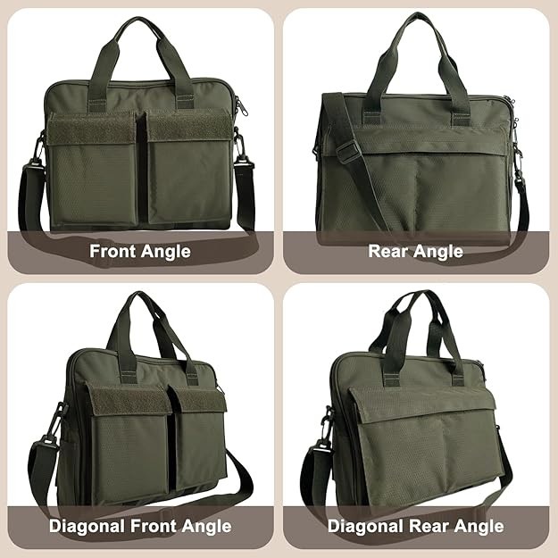 Tactical Messenger Bag, Flyers Helmet Crossbody Briefcase, Olive Green