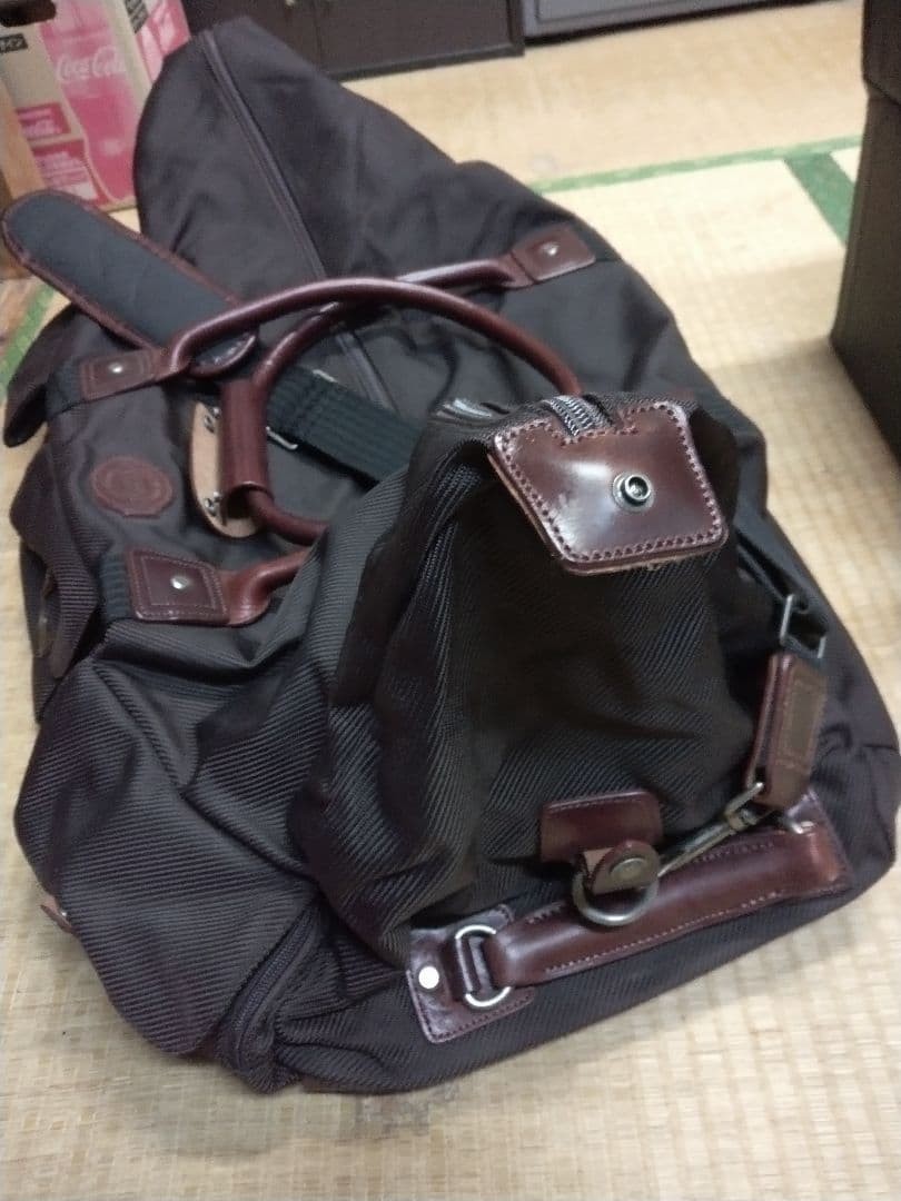 Filson Heritage Large Nylon Duffle Bag Brown Leather Trim Logo Rare From Japan