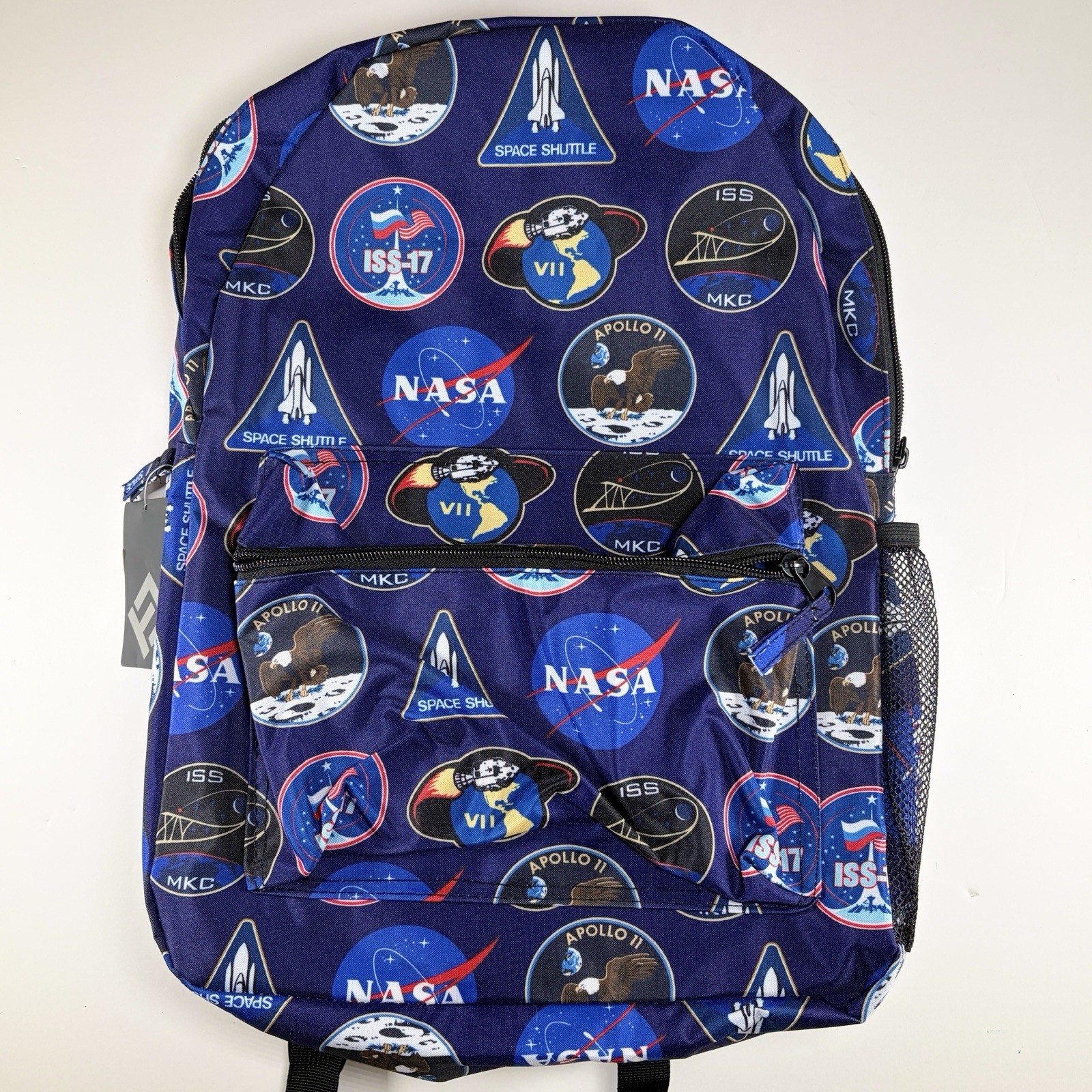 NASA Graphic Backpack Navy Blue All Over Print Space Mission Bookbag