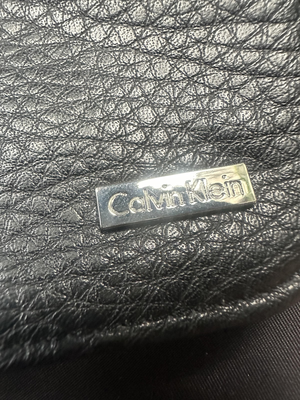 Calvin Klein Backpack Unisex Black Faux Leather Nylon Travel Laptop Bag