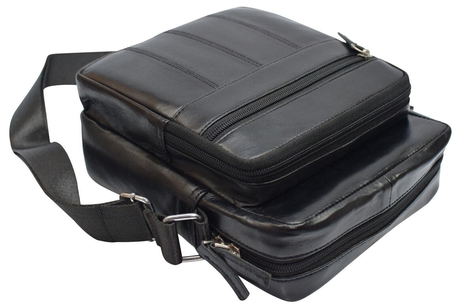 Genuine Leather Messenger Bag for Men Adjustable Shoulders Sling Crossbody Bag