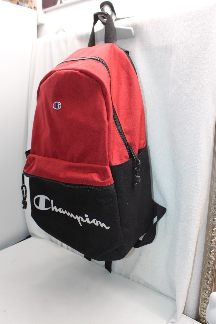 Champion Unisex Manuscript School Bookbag, Bright Red 15X17X6inches