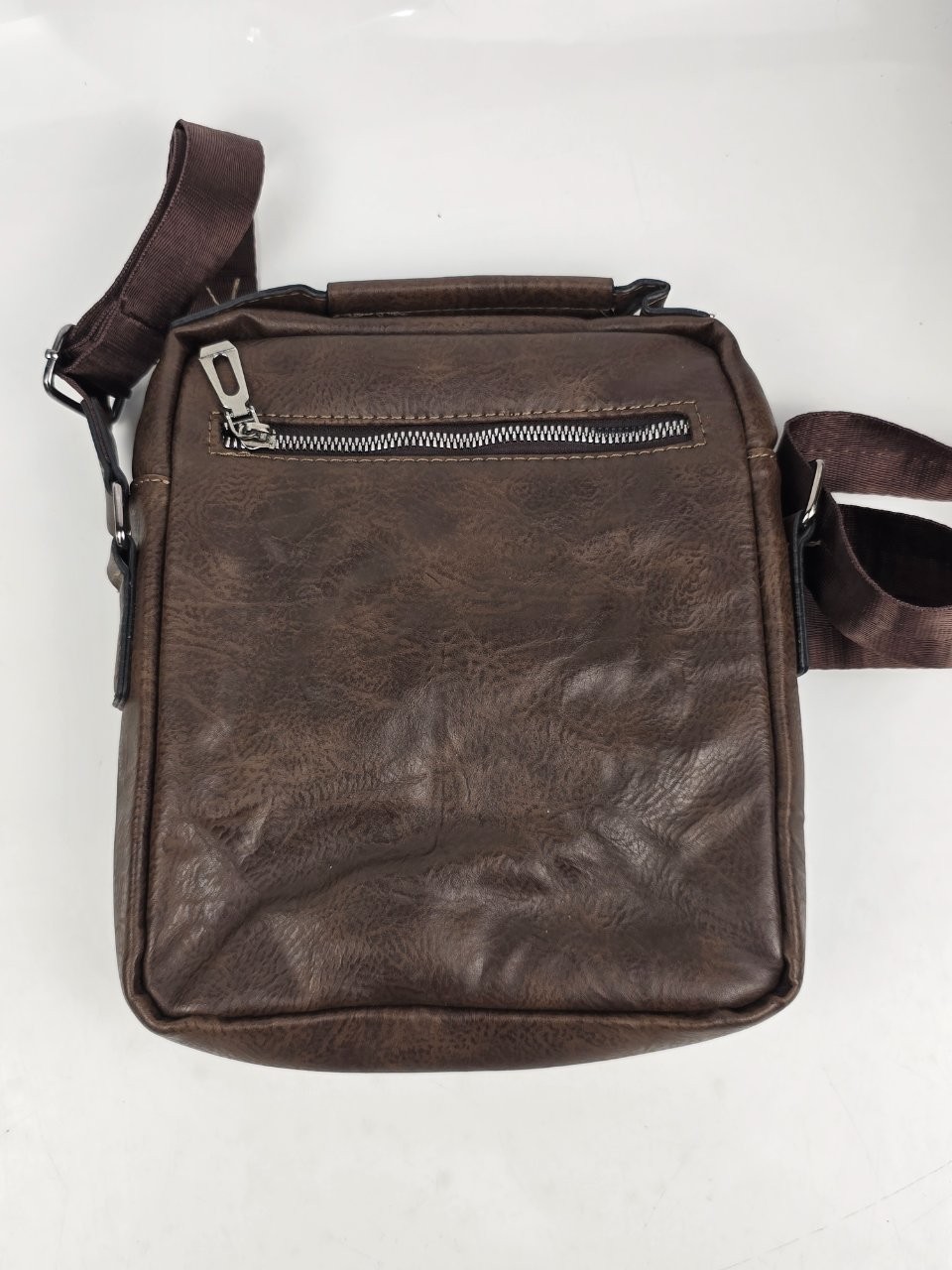 Weixier Brown Faux Leather Messenger Bag Crossbody Shoulder Sling Pack Men