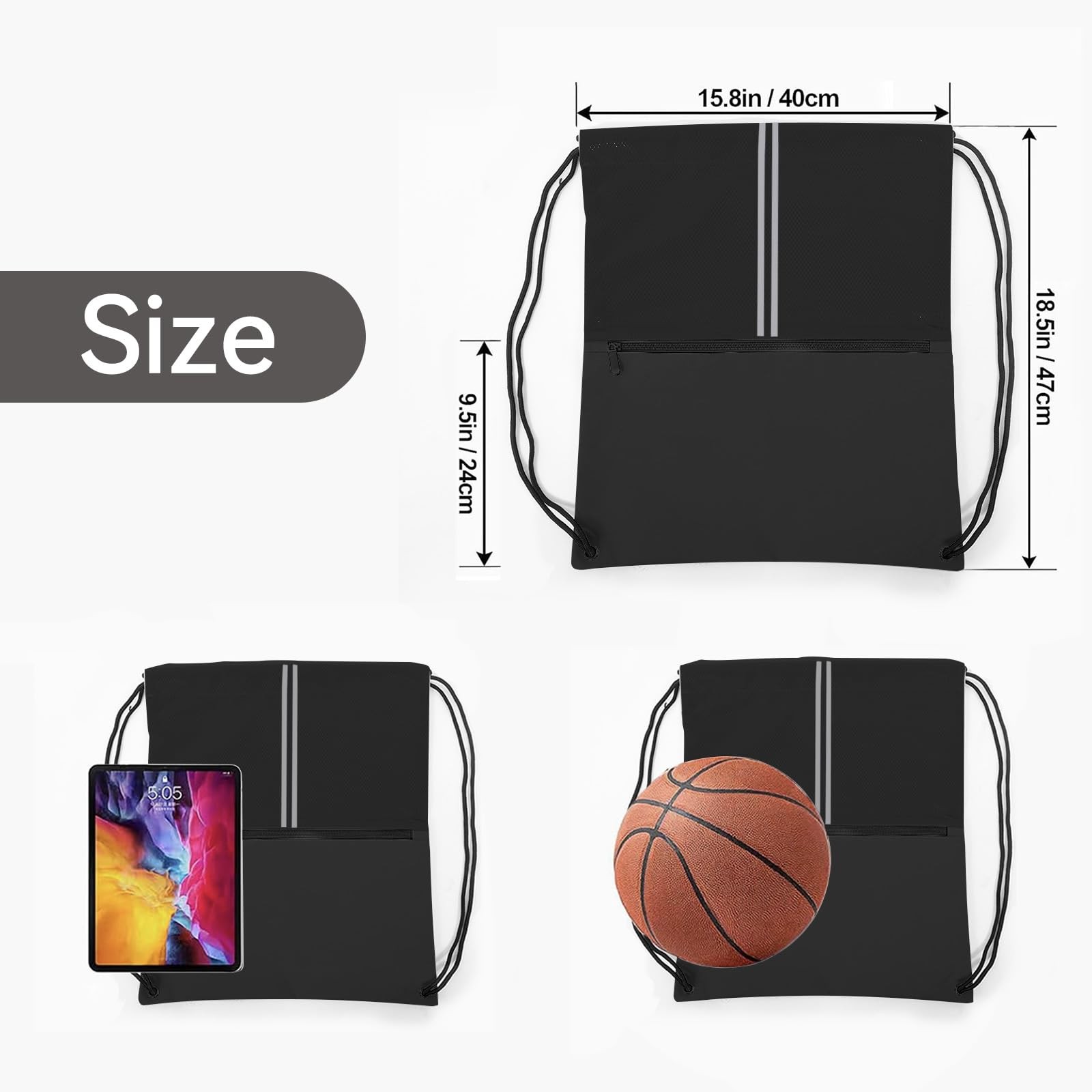 Drawstring Backpack Sports Gym Bag, Draw String Back Bag for Men Women, Lightwei