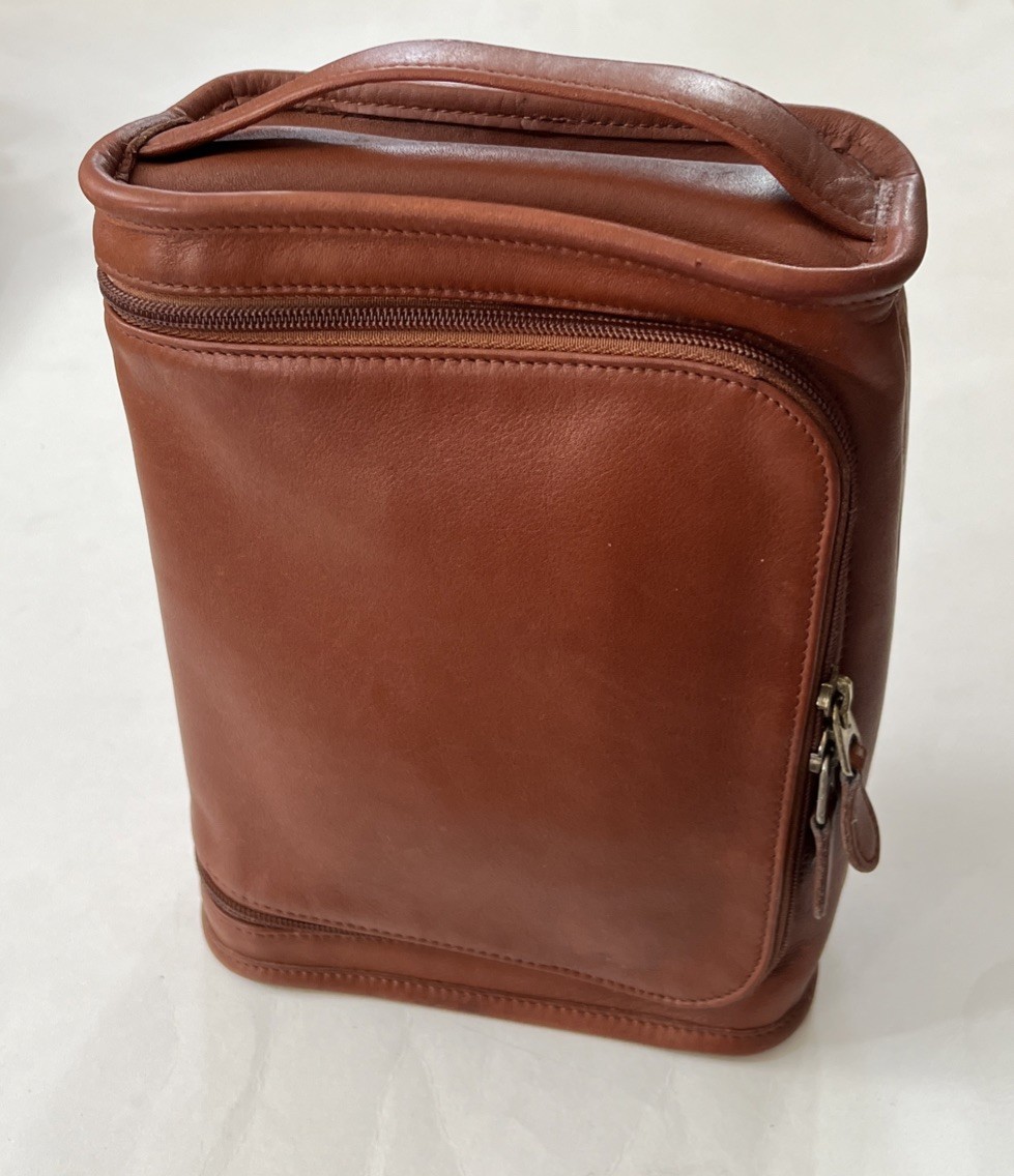 Vintage Coach Dopp Kit Men’s Brown Leather Toiletry Bag Travel Zip Around