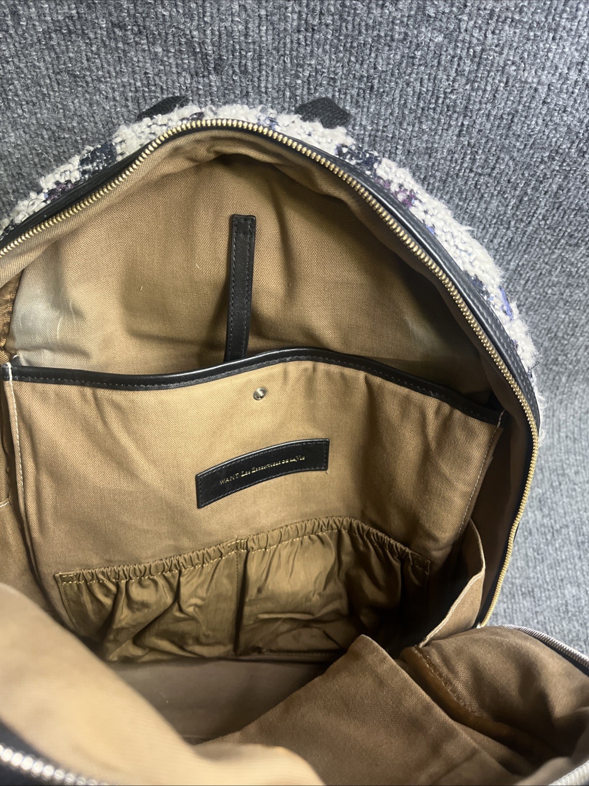 WANT Les Essentiels de La Vie Multimedia Backpack Canvas Tweed