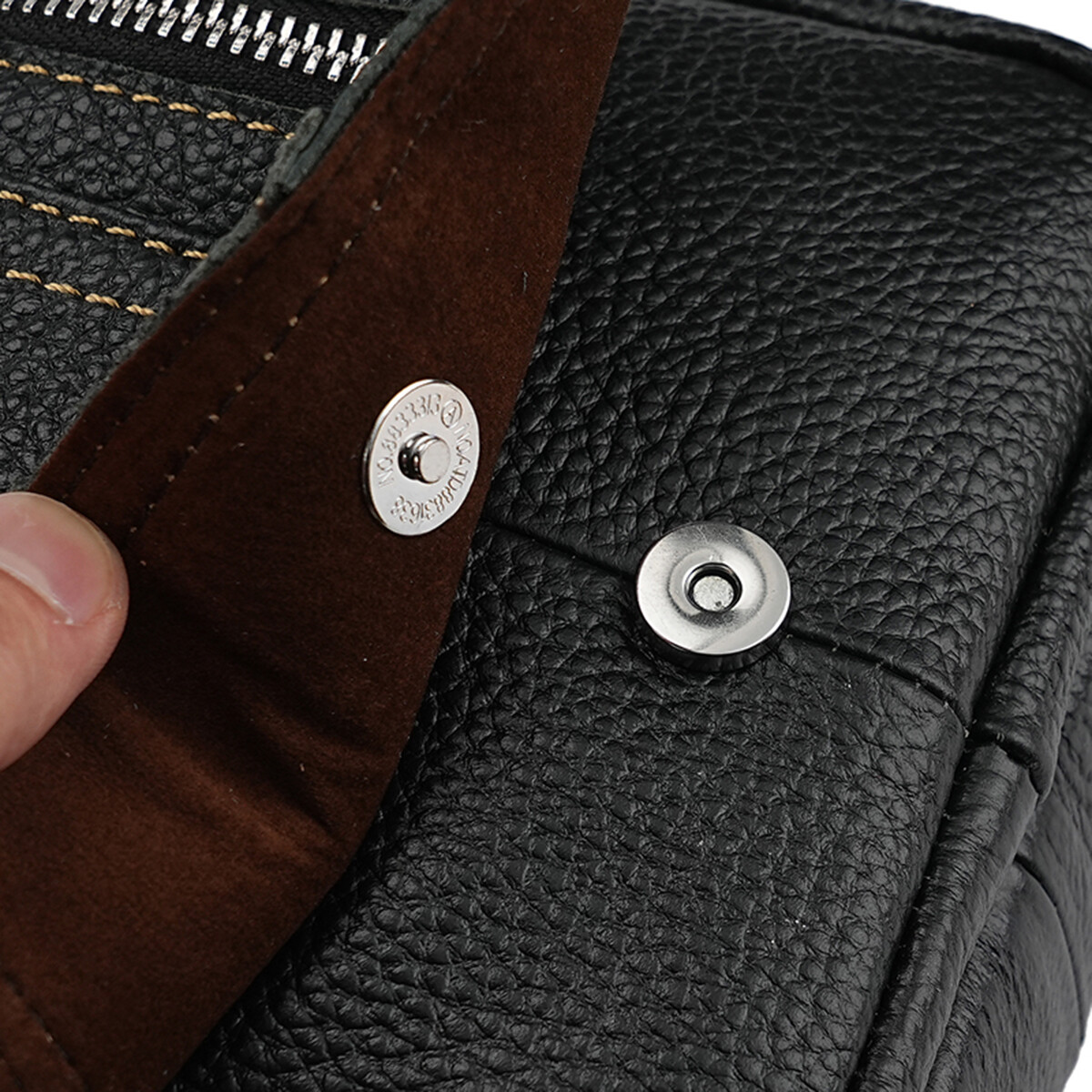 Mens Genuine Leather Mini Messenger Cross Body Handbag Shoulder Bag Large Purse
