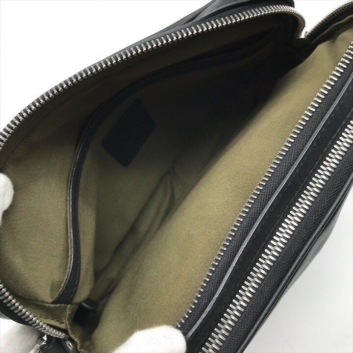Dunhill Logo Embossed Leather Clutch Handbag Black Men’s Bag 22x13x5 cm