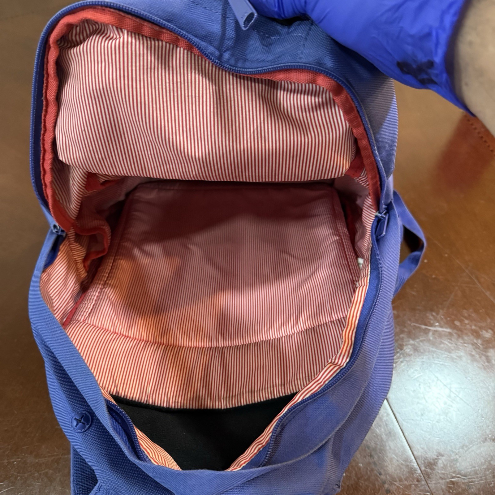 Herschel 21L Pop Quiz Backpack, Navy/Tan Red White Stripped Inside Laptop Pouch