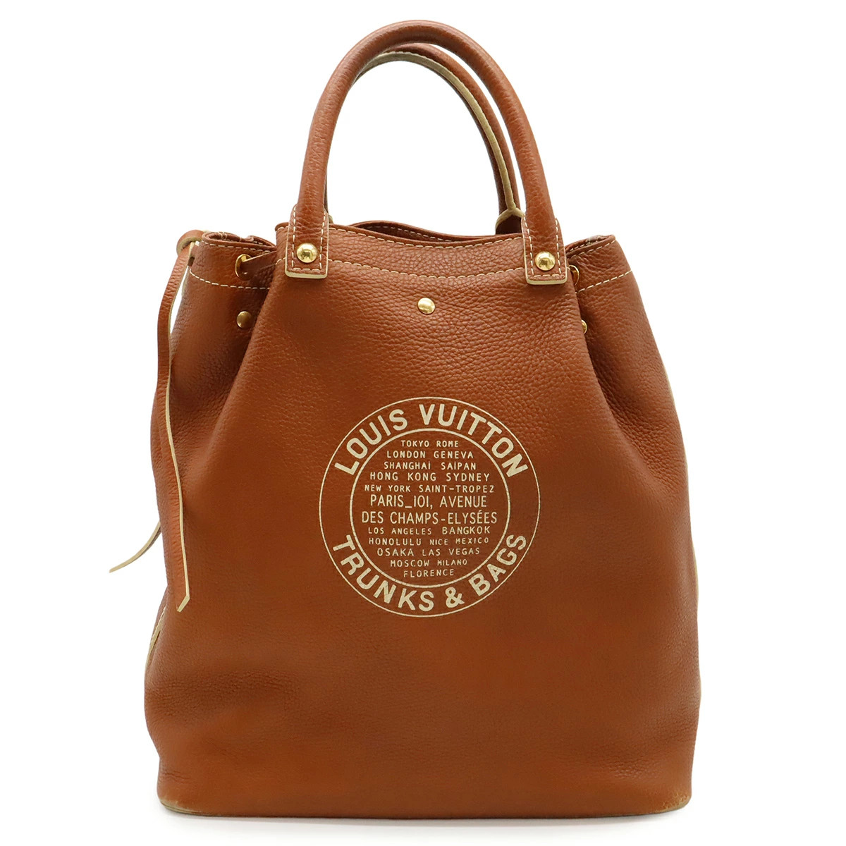 Louis Vuitton Tobago T&B shoe bag Tote Bag large handbag leather Brown