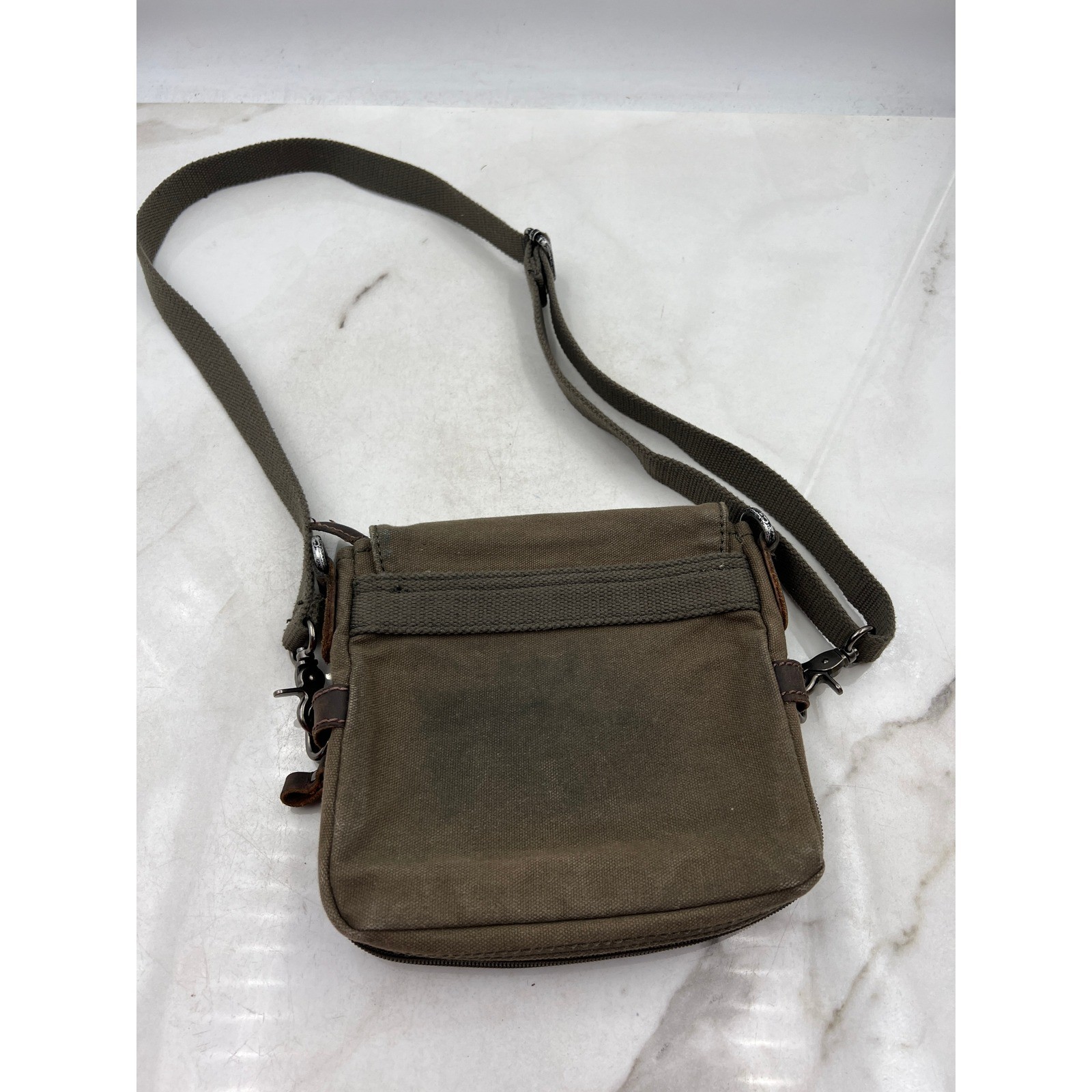 Stumper & Fielding Canvas Messenger Bag Crossbody Brown Leather Great Britain