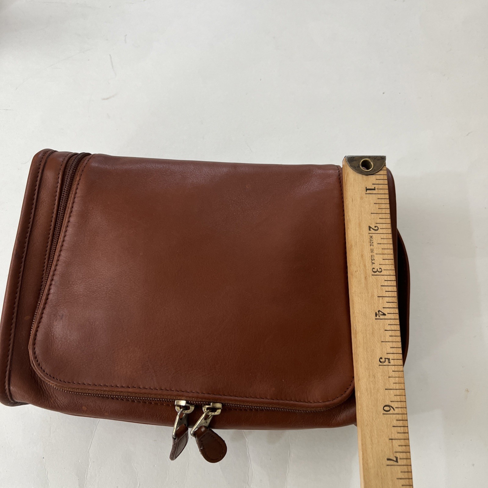 Vintage Coach Dopp Kit Men’s Brown Leather Toiletry Bag Travel Zip Around