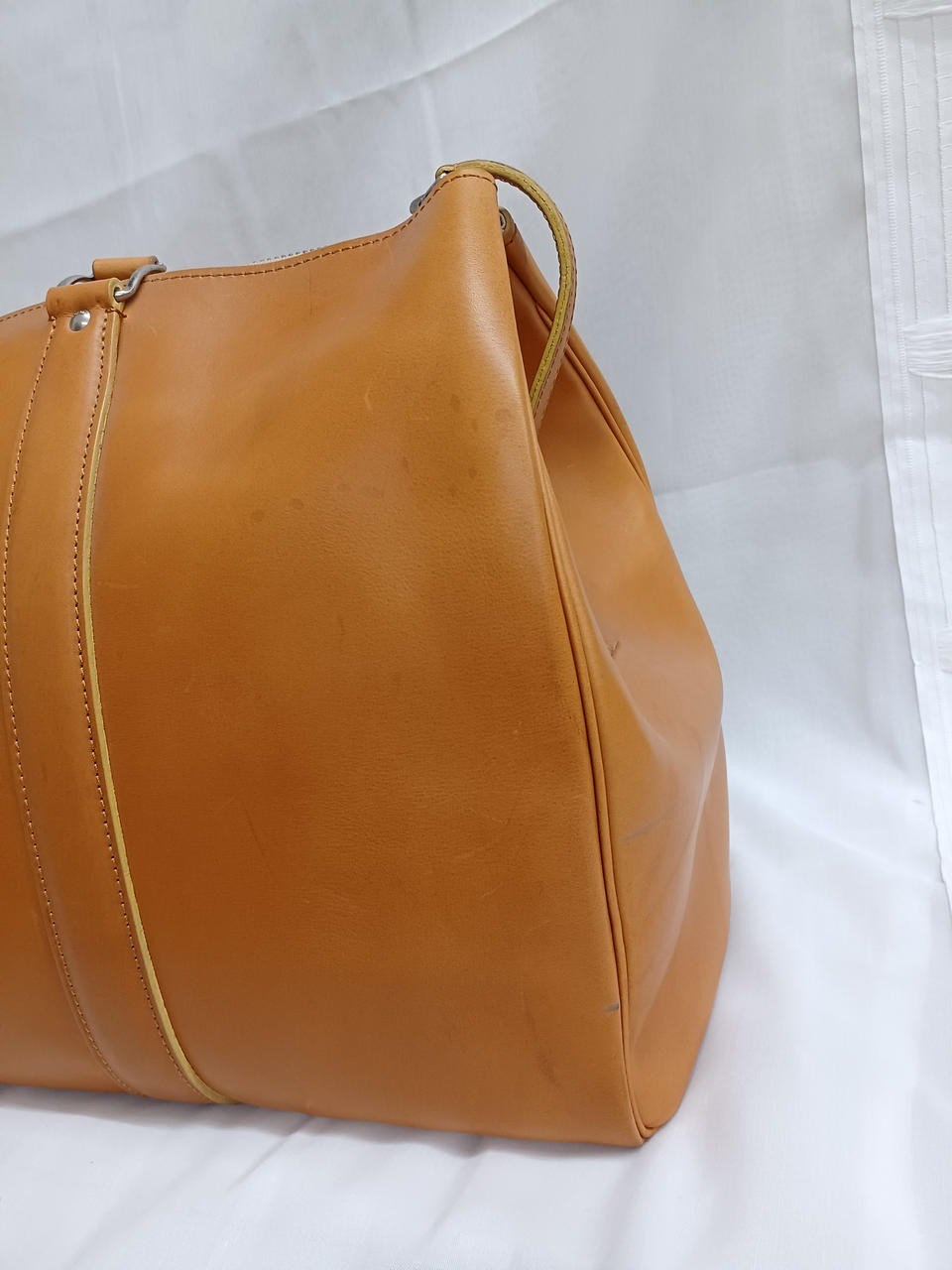 PORTER TAND Boston bag Camel Brown Leather Men Duffle bag Large capacity