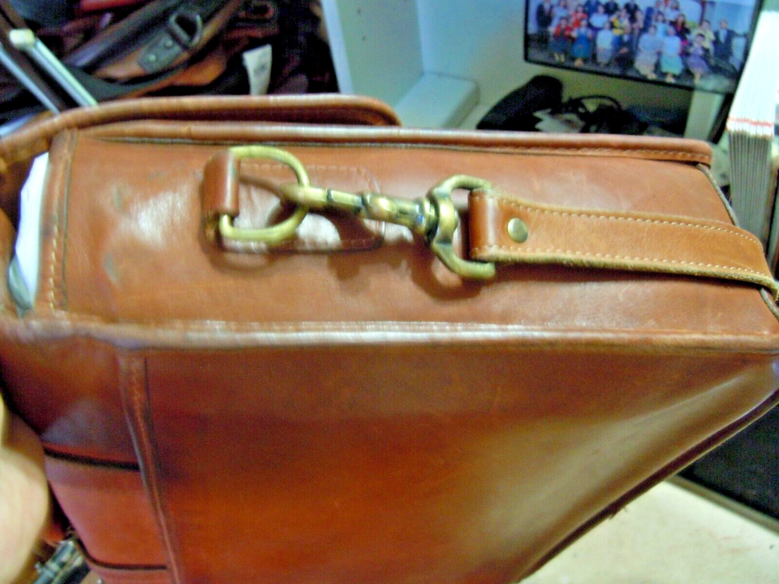 VTG KORCHMAR SCHLESINGER BELTED LEATHER BRIEFCASE USA #7