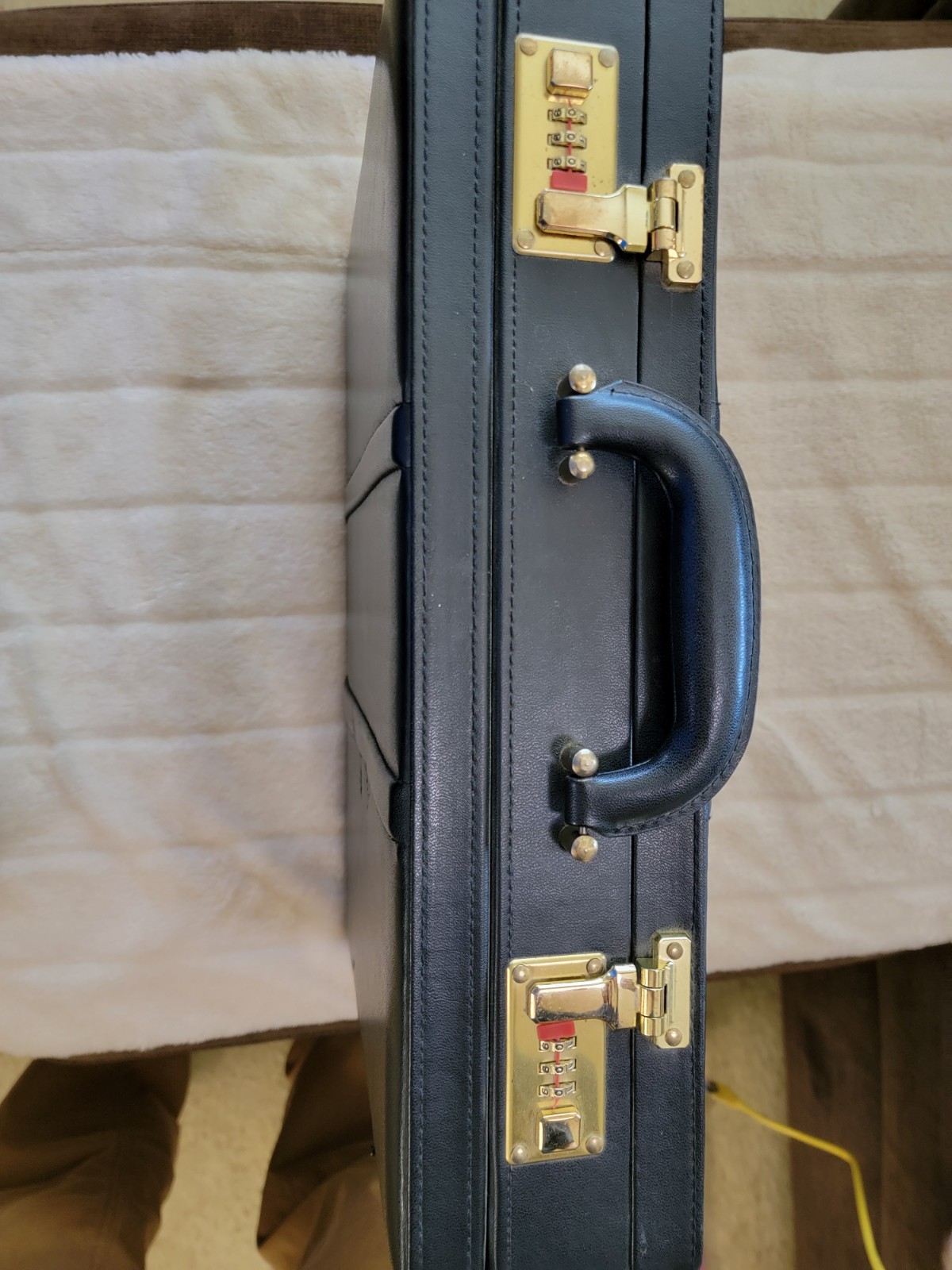 Black Briefcase with Double Locking Feature Slight Damage See Photos