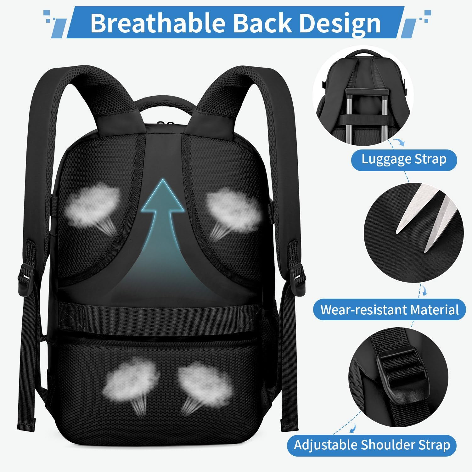 Travel Backpack for Women Men, 18 X 14 X 8 Inch Carry on Backpack 17.3 Inch Lapt