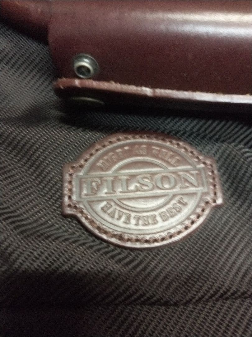 Filson Heritage Large Nylon Duffle Bag Brown Leather Trim Logo Rare From Japan