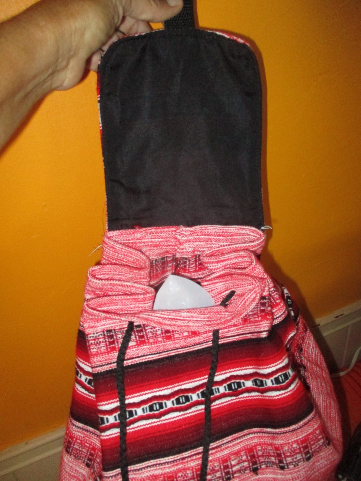 New Tribal Vivid Woven Fabric Backpack Sling Travel Bag Mexico Beach Festivals