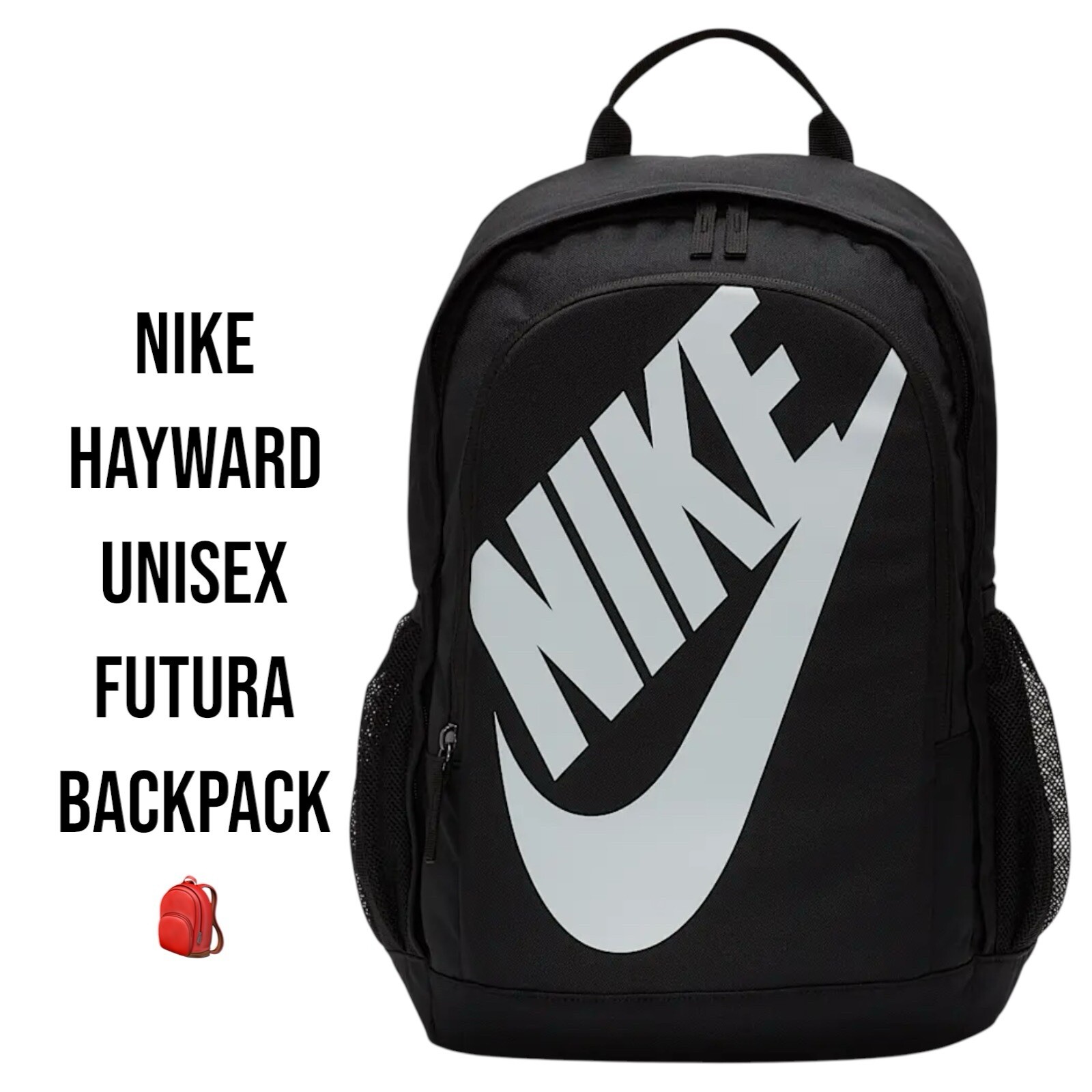 Nike Hayward Unisex Futura 2.0 Backpack, CK0953 010 Black/White 1526 CU IN