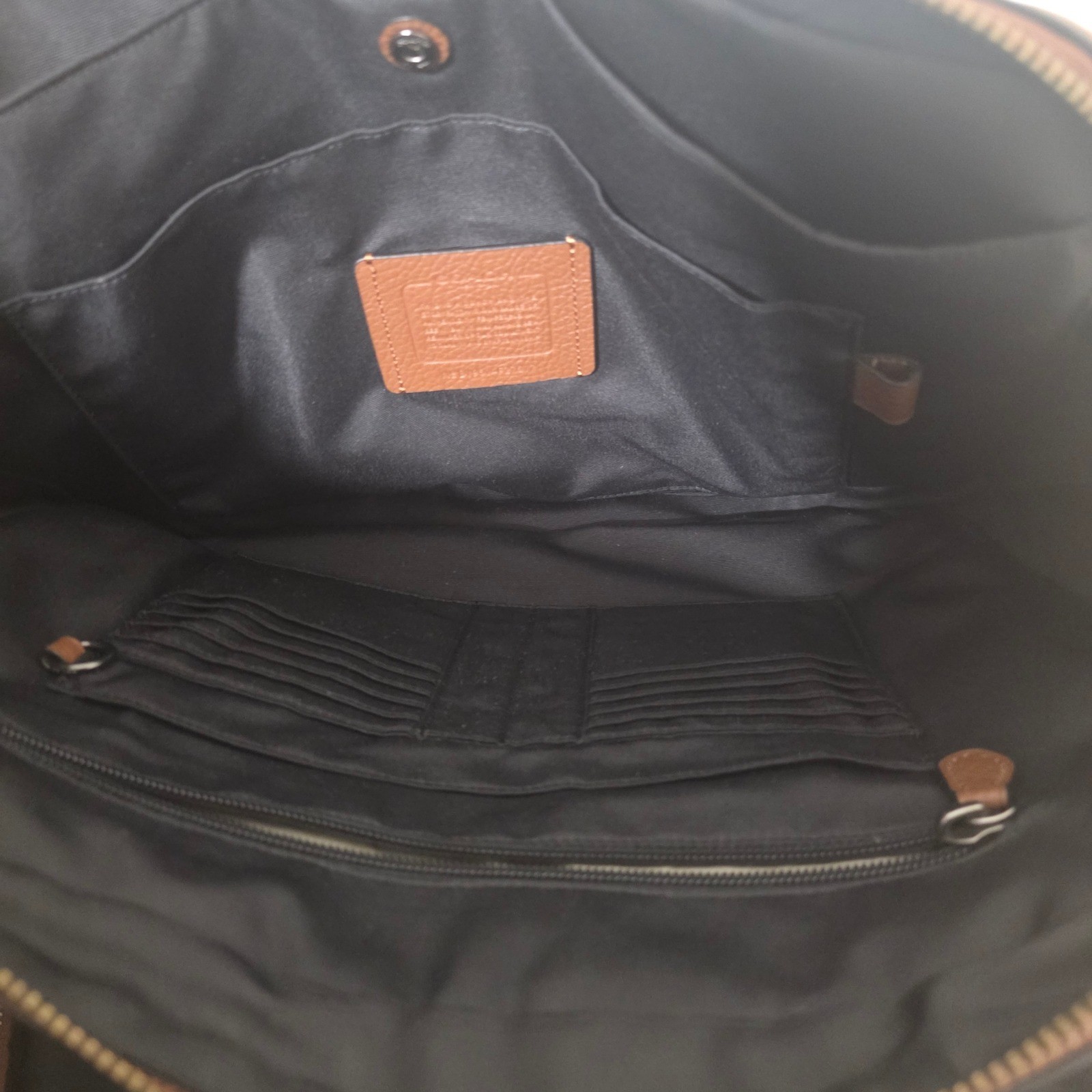 Coach Hamilton Pebble Brown Leather Double Zip Men’s Leather Briefcase F27617