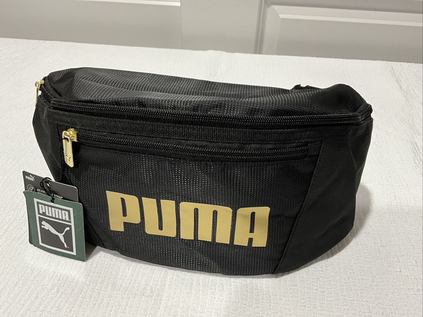 NEW WT LARGE PUMA BLACK GOLD Fanny Pack Waist HIP SACK Bag Men’s Women’s Unisex