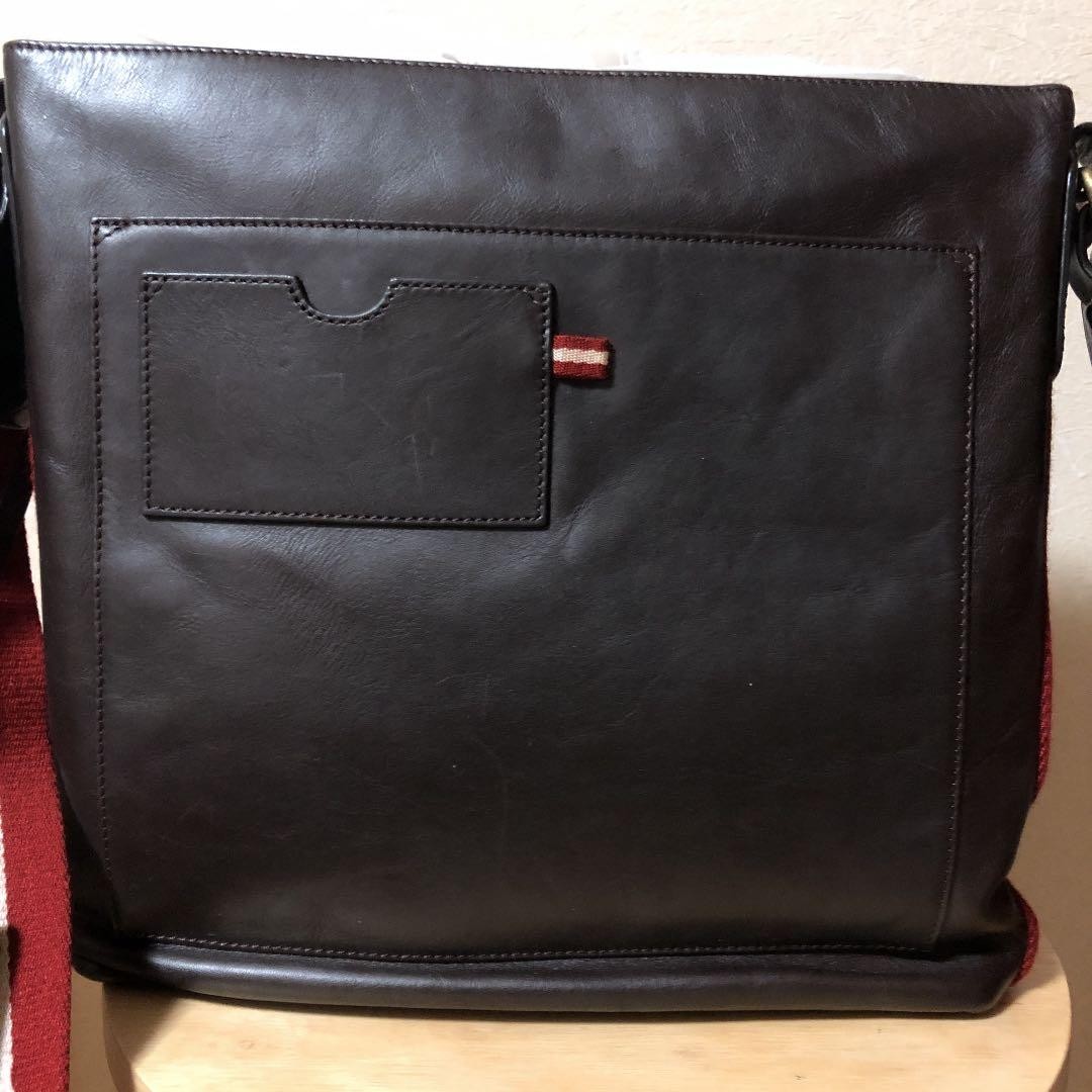 BALLY Authentic Luxury shoulder bag 30×32cm Designer Iconic leather brown