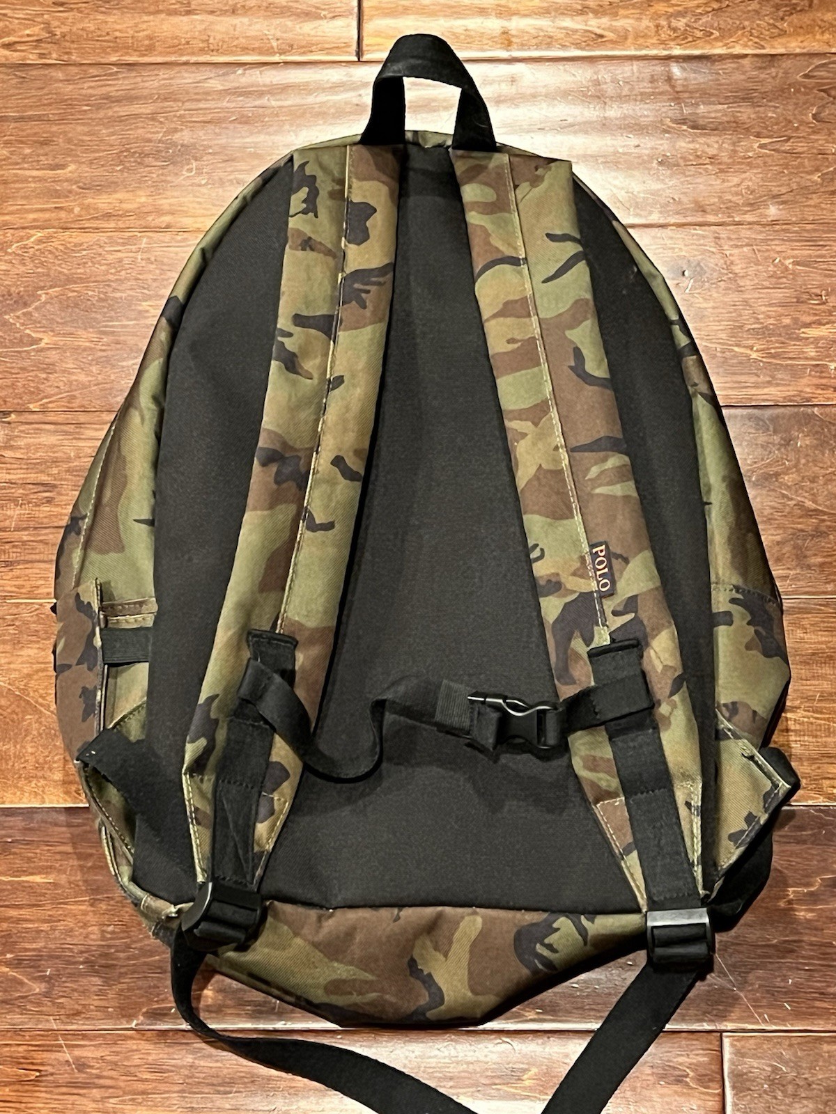 Polo Ralph Lauren Green Black Orange Big Pony Zip Pocket Camo Computer Backpack