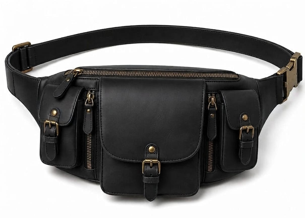 Handmade Travel Hip Bag, Leather Waist Bag for Men, Luxury Belt Bag