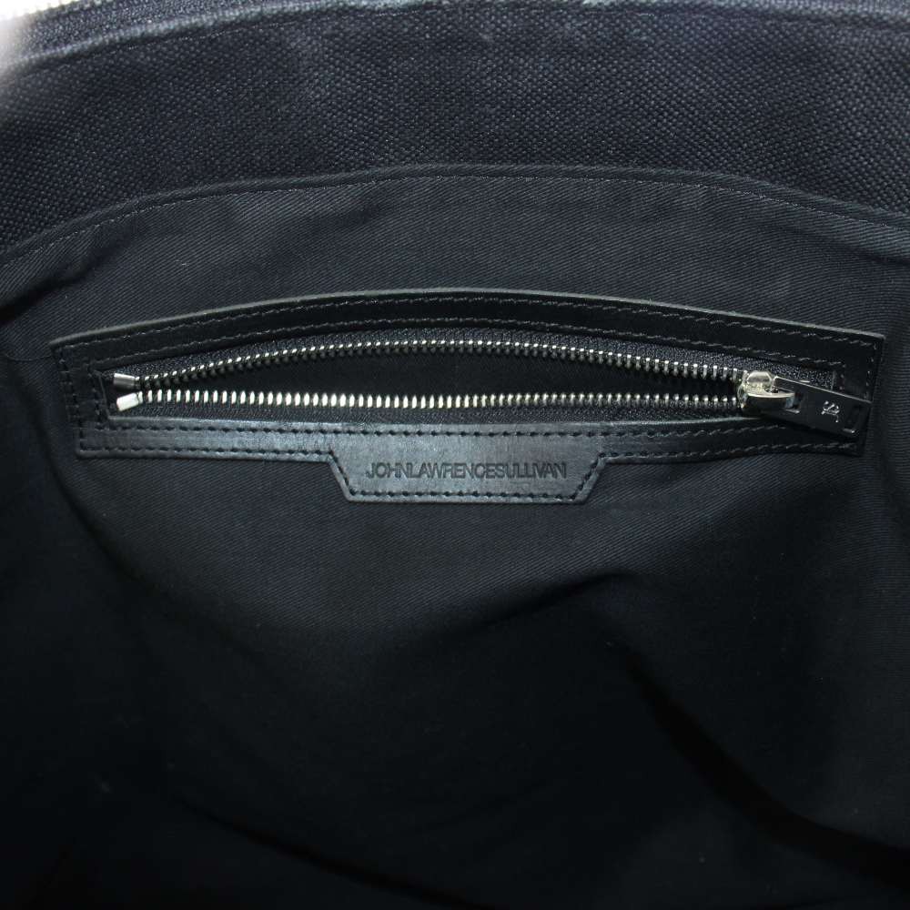 John Lawrence Sullivan Canvas Tote Bag Black Leather Trim 13×7.5in B Used