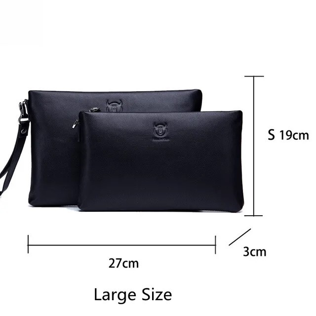 BULLCAPTAIN Men’s Soft Leather Handbag Business Travel Hand Bag