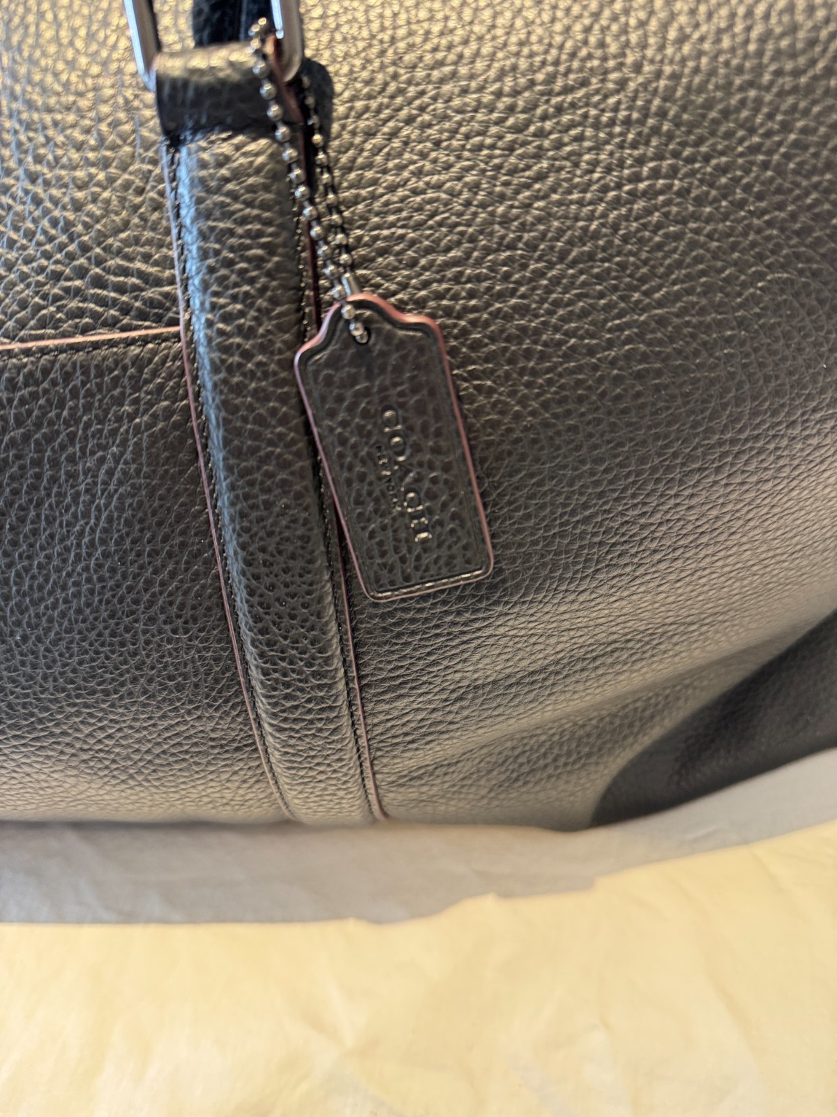 Coach Trekker 52 Black Pebbled Leather Duffle Weekender Bag F78129