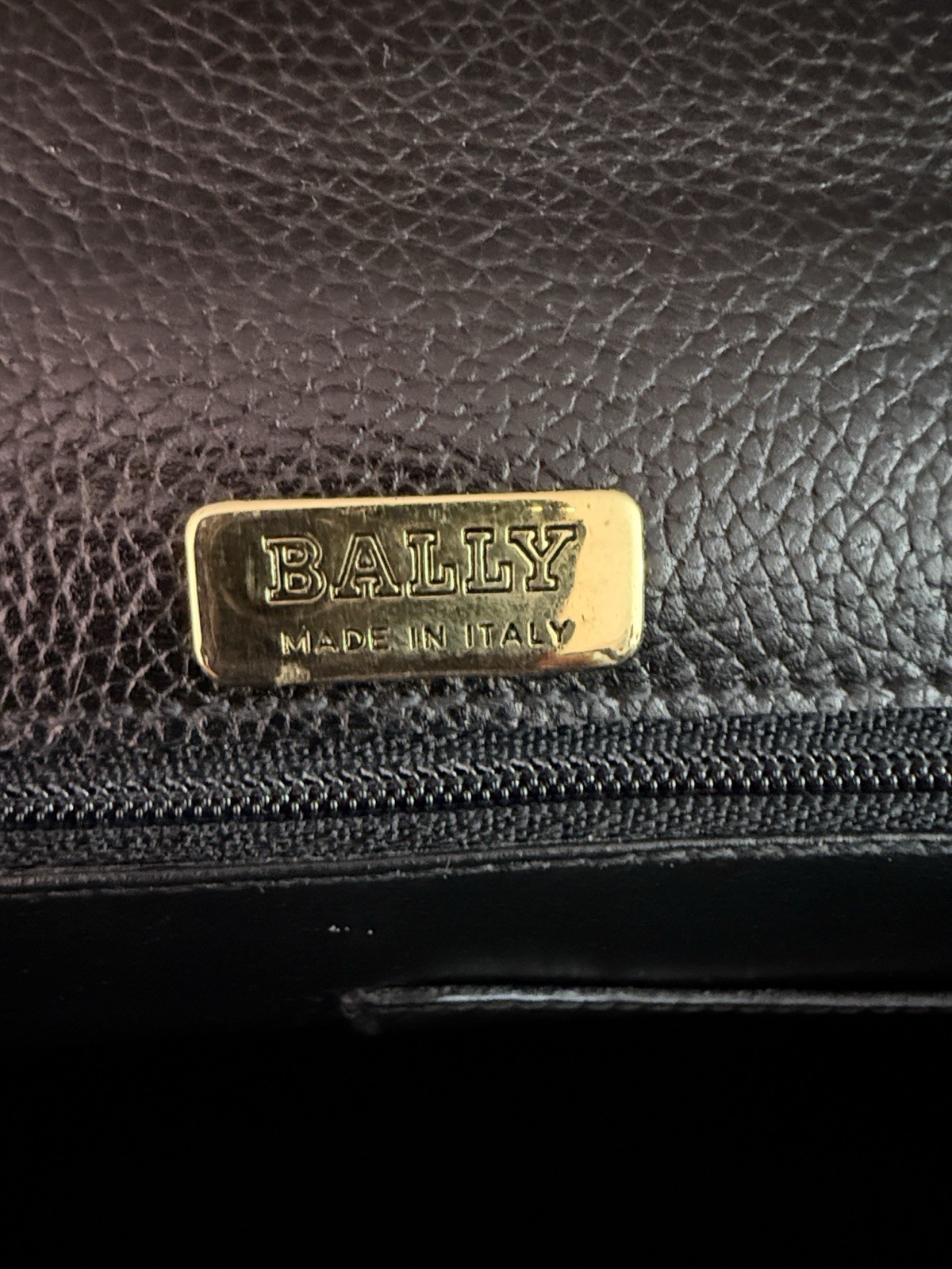 Bally Black Briefcase Document Case Detachable Strap Top Handle Push Lock Men