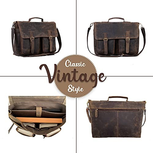 18 Inch Leather briefcase Laptops for Men and Women Best Office Messenger Bag