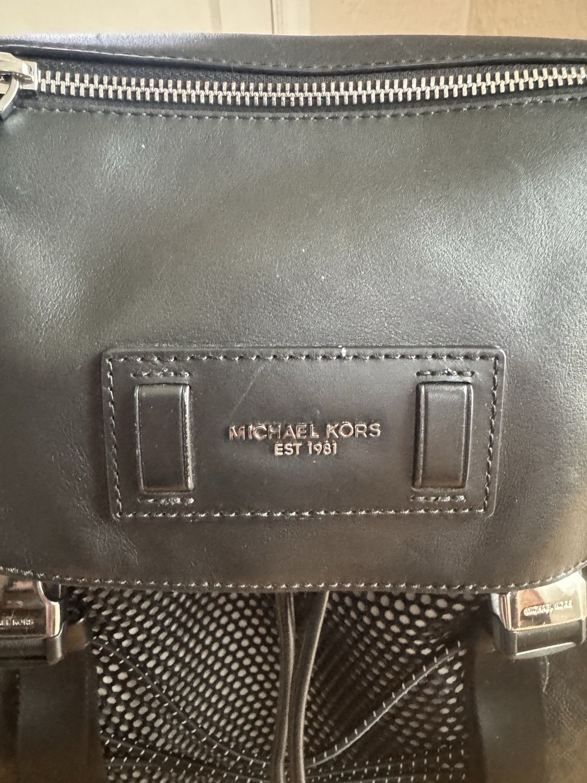 Michael Kors Black Sport Men’s Backpack Drawstring Pockets Adjustable Strap